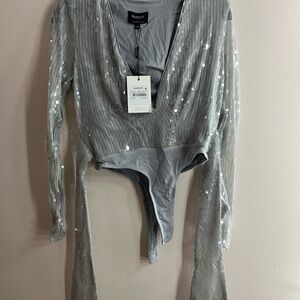 Bardot Emelia Sequin Wrap Bodysuit